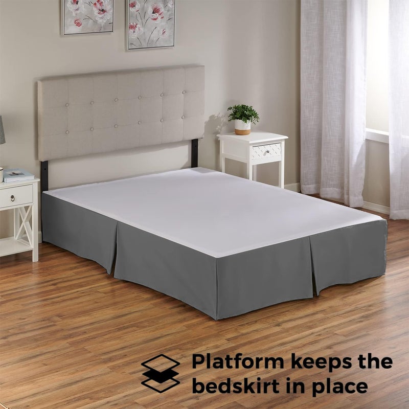 Cotton Delight Bedskirts King Size â€“ 100% Natural Cotton 800TC Split Corner Grey King Bedskirt 18 inch Drop â€“ Center & Corner Pleats (Grey, King 18" Drop) - Image 3